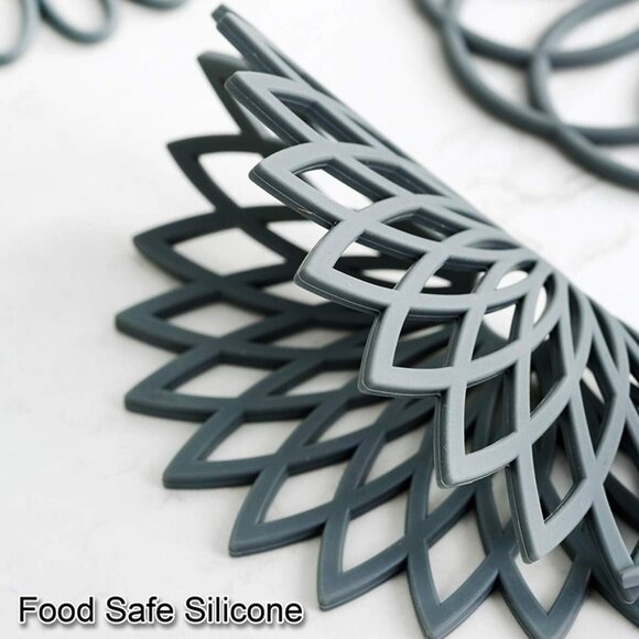 NEW Set of 3 Silicone Trivet Mat- Hot Pot Holder Hot Pads for Table & Countertop - Picture 5 of 7